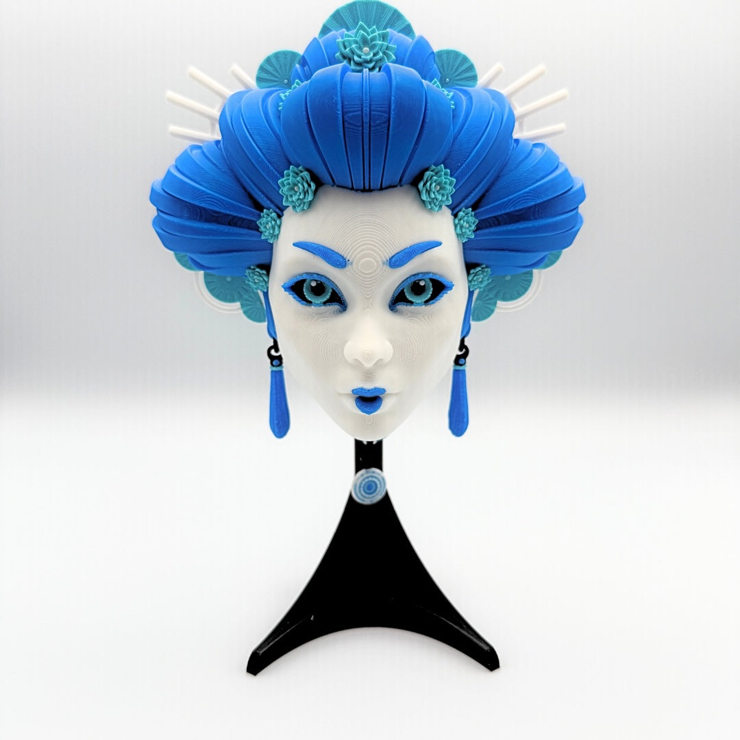 3D Printed Geisha Wall Mask with Stand