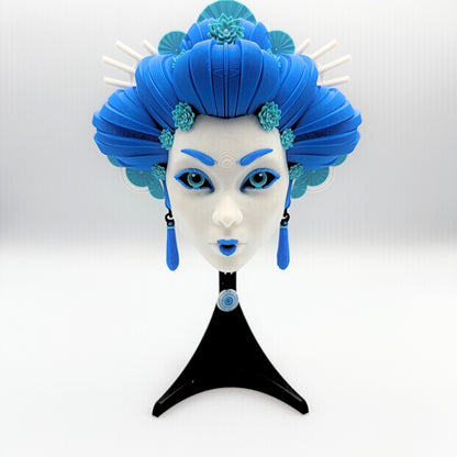 3D Printed Geisha Wall Mask with Stand