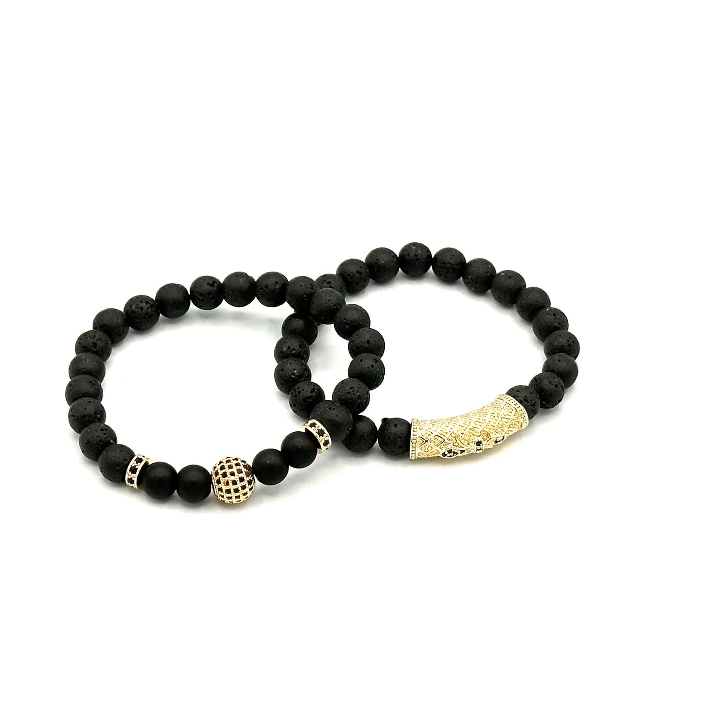 Bracelet perlé Harmonie Spirituelle - Ensembles de bracelets de perles 2pc en argent, or et or rose