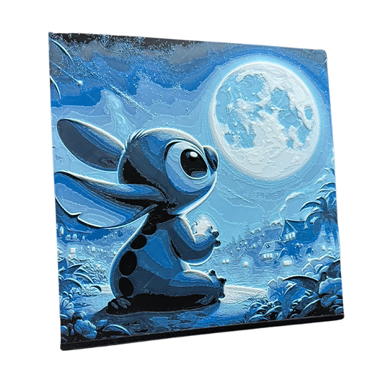 Stitch - Moon Gazing by the Village 3DPrint Artwork