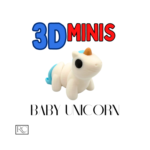 3D Mini bébé licorne