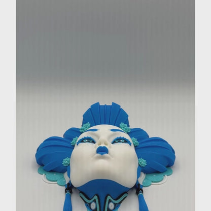 3D Printed Geisha Wall Mask with Stand