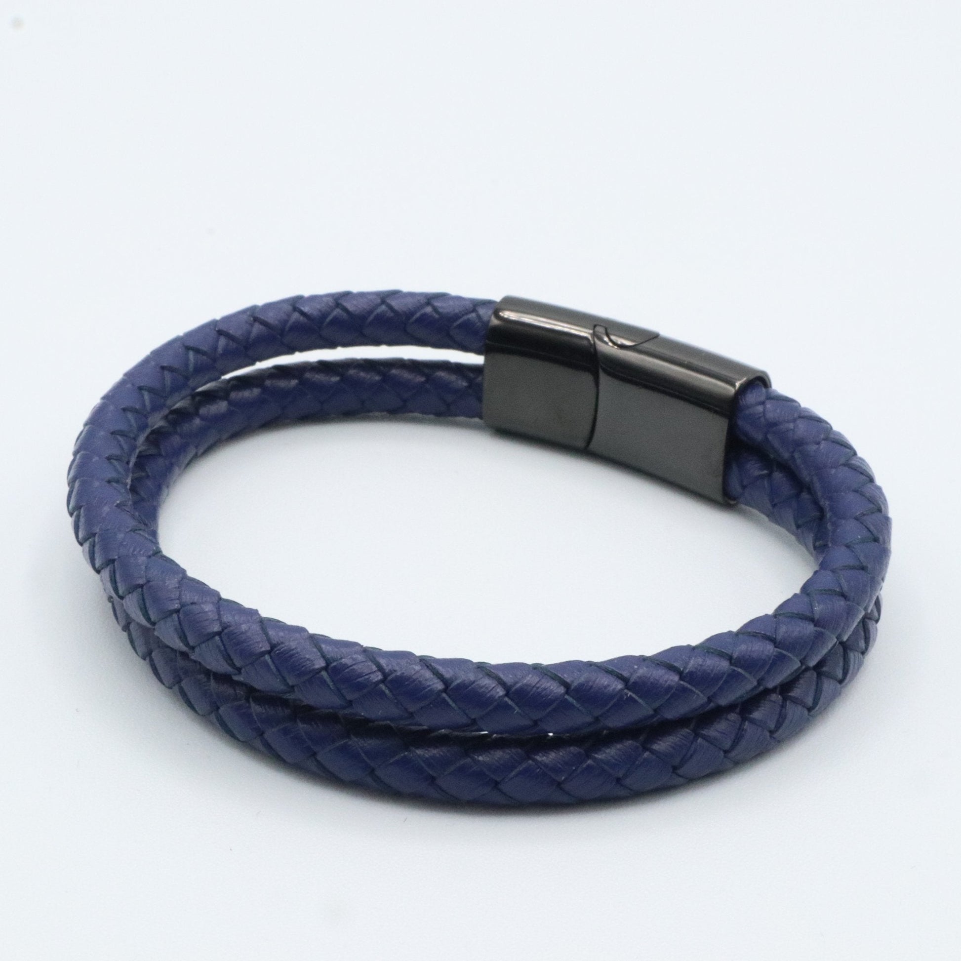 Dual braided round leather bracelet 3 colours - Reico Creations