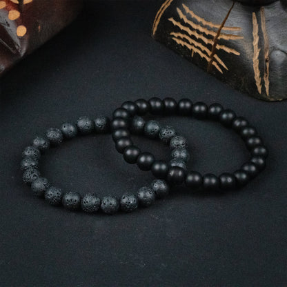 Onyx & Lava Stone Fusion Spiritual beaded single Bracelets - Reico Creations